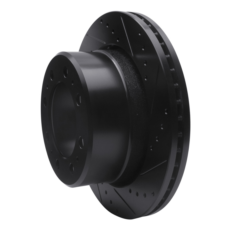 Dodge Ram 3500 Brake Rotor (1) - Rear Right - R1 Concepts - Drilled & Slotted - Black - `09-`25